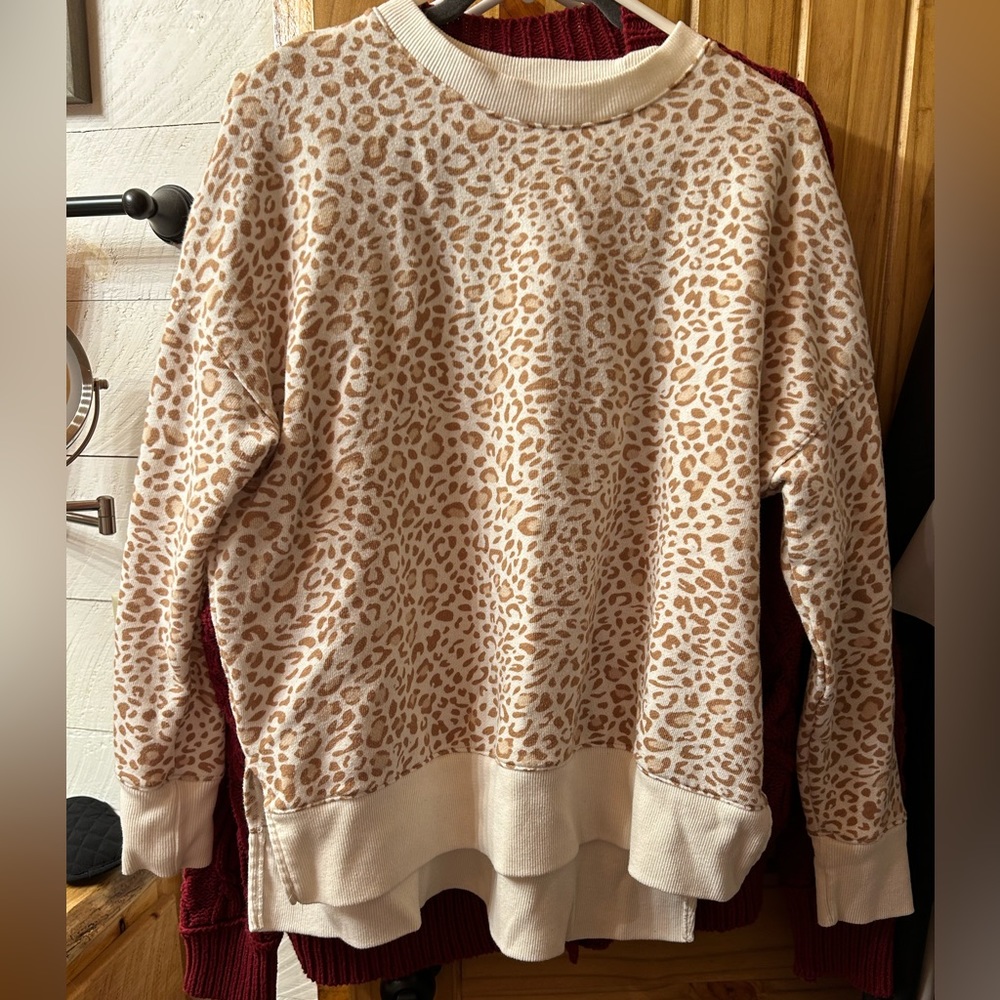 Time and Tru Cheetah Top